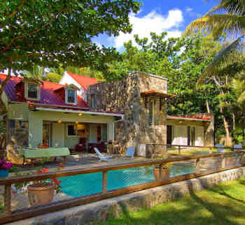 Strandvilla met zwembad, Riambel, ten zuiden van Mauritius