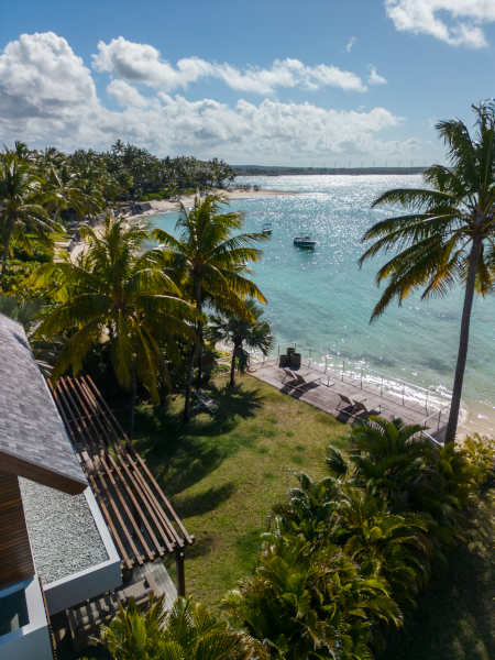 Luchtfoto van luxe villa Rubis, Belle Mare, Mauritius