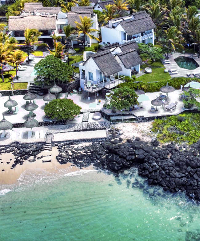 Aerial view of La Maison d'Été hotel in Mauritius