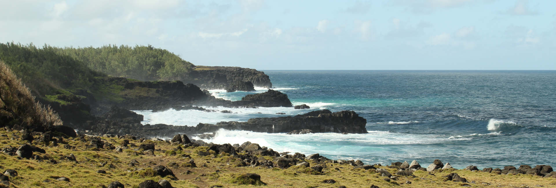 The cliffs in the south of Mauritius